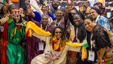 Crowd cheering at WTM London